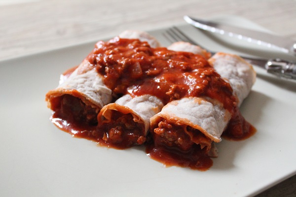 Crêpes salées sauce bolognaise sans gluten, sans lait, sans œufs