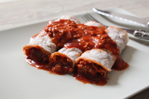 Crêpes salées sauce bolognaise sans gluten, sans lait, sans œufs 