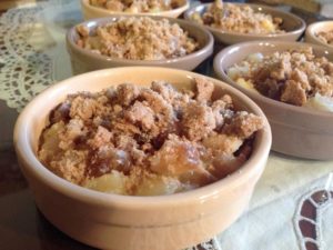 Dessert de Noël crumble sans lait, sans gluten, sans œuf