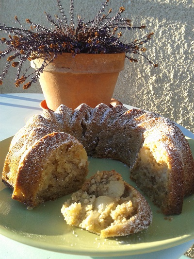 Gâteau aux poires sans gluten, sans lait, sans œufs