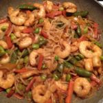 Nouille chinoise aux crevettes sans gluten plat rapide