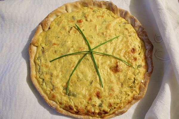 Quiche rapide au saumon sans oeufs, sans gluten, sans lactose