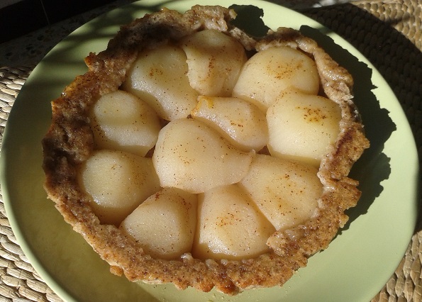 Tarte tatin aux poires sans gluten, sans lait, sans œufs 