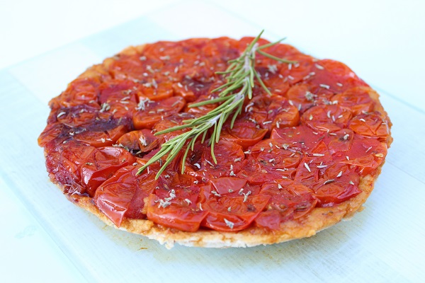 Tarte tatin tomates sans gluten, sans lait, sans oeuf