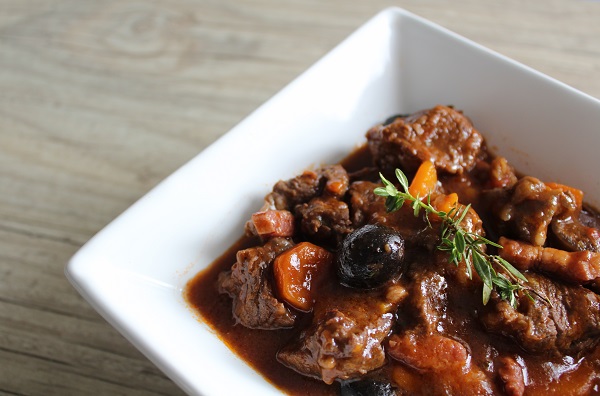 Plat d'hiver sans gluten, sans lait daube provencale