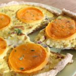 Menu rapide sans gluten, sans lactose, sans oeuf : recette quiche aux lardons et la courge butternut