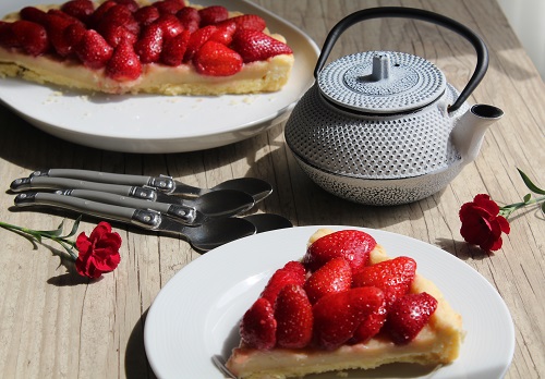 Tarte aux fraises sans gluten, sans lait, sans oeuf