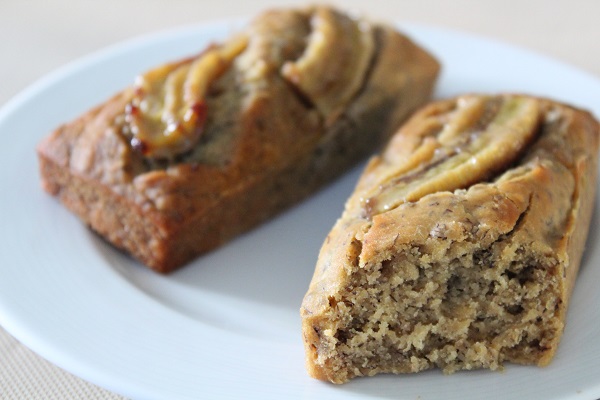 Recette facile de cake à la banane, le banana bread sans gluten, sans lait, sans oeuf, sans levure