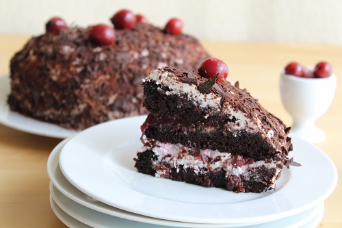 Recette de foret noire sans gluten, sans lactose, sans oeuf : gateau d'anniversaire