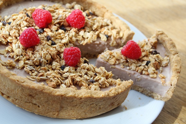 Recette facile de petit déjeuner sans gluten, sans lait, sans oeuf gourmand et complet : Tarte Granola